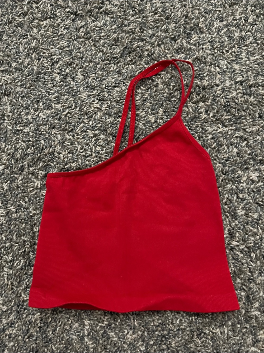 FP Movement by Free People Red One-Shoulder Double Strap Crop Top
